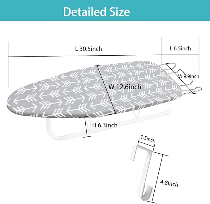 Tabletop Ironing Board with Folding Legs, Portable Small Ironing Board with