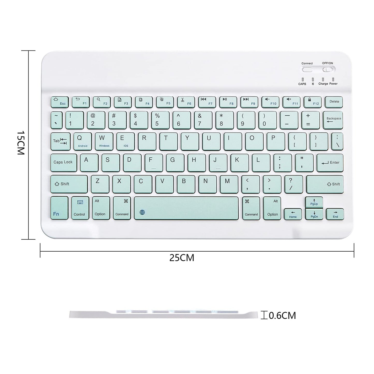 Ultra-Slim Bluetooth Keyboard Portable Mini Wireless Keyboard Rechargeable for Apple iPad iPhone Samsung Tablet Phone Smartphone iPadOS iOS Android (10 inch Black)