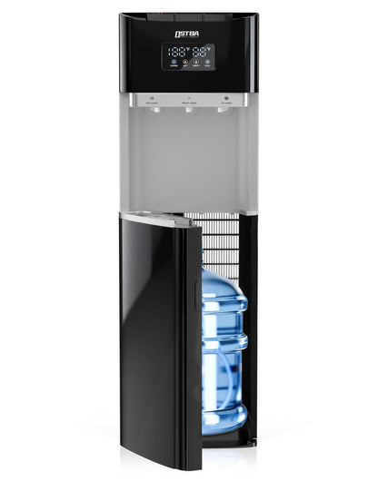 OSTBA Bottom Loading Water Cooler Dispenser for 3 & 5 Gallon Bottles, Hot, Cold & Room Water, LED Display, Child Safety Lock, Stainless Steel Tank Water Dispenserfor Home & Office