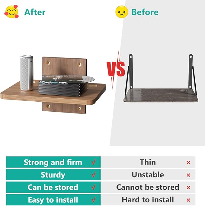 WALI Floating TV Shelf, 1 Tier Projector Shelf