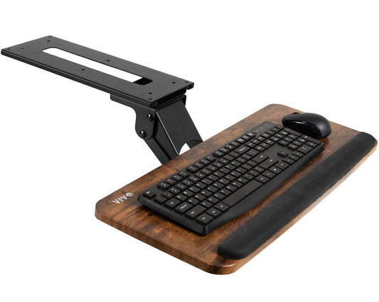 VIVO Adjustable Computer Keyboard & Mouse Platform Tray Ergonomic Under Table Desk Mount Drawer Underdesk Shelf (MOUNT-KB03B)