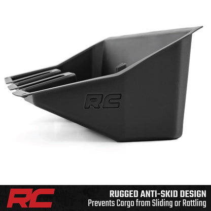 Rough Country Under Seat Storage Tray for Tesla Cybertruck (2024-2005) - Custom-Fit Rear Seat Organizer, High-Density Thermoplastic, Anti-Skid Cargo Tray