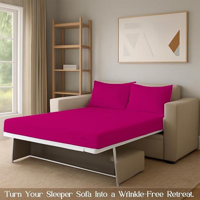 Sleeper Sofa Bed Sheet, 100% Cotton 400 Thread Count, 4 Piece Set, Deep Pocket