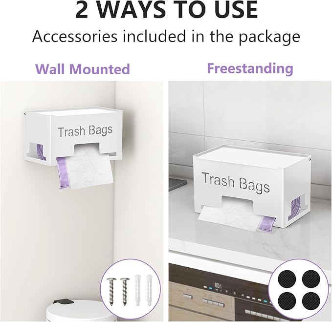Extra Large Trash Bag Holder Dispenser, Metal Garbage Bag Dispenser Roll Holder