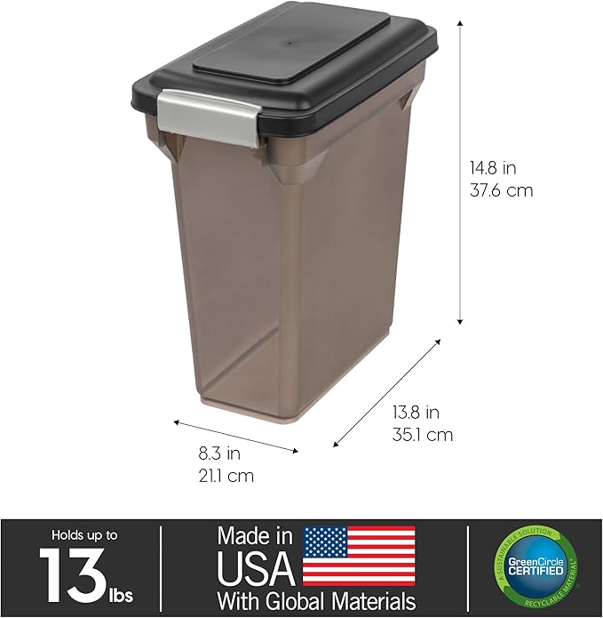 IRIS USA Dog Food Storage Container, Airtight Lid, Versatile Pet Food Bin
