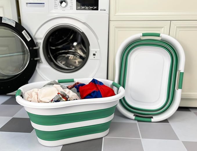 SAMMART 40L Set of 2 Collapsible Plastic Laundry Hamper