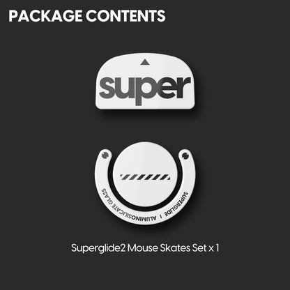 Superglide Glass Mouse Skates - Consistent Controllable Glide, Polished Round Edge, Super Balanced Gaming Mouse Feet with Durable Sole for Logitech G Pro X Superlight1 (Type-C, White)