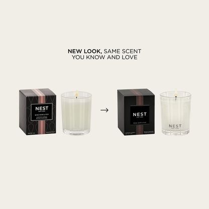 NEST New York Scented Votive Candle, Rose Noir & Oud - 2 oz - Up to 28-Hour Burn Time - Reusable Glass Vessel