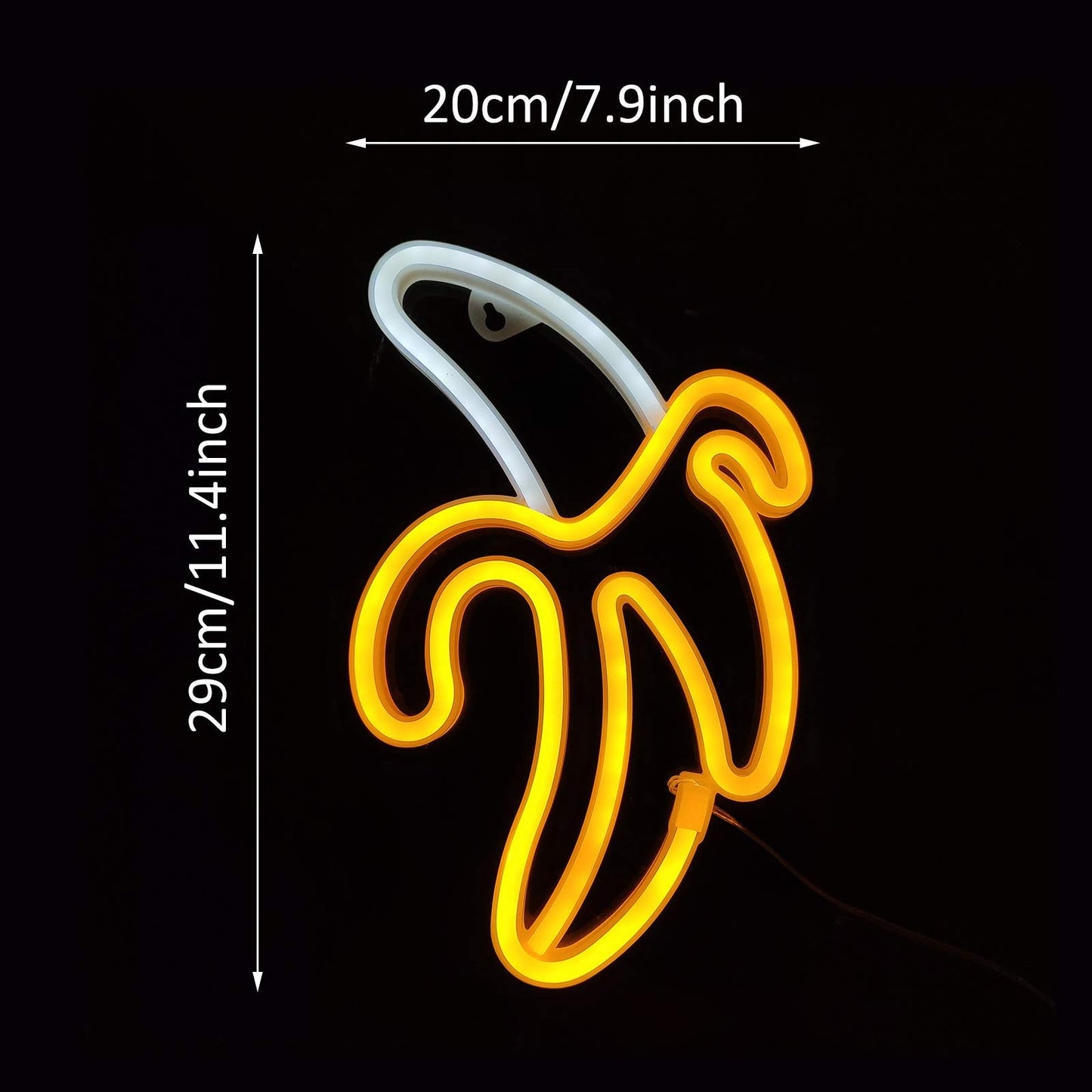 ENUOLI LED Banana Neon Signs Decorative Neon Light USB or Battery Operated for Home Banana Night Light Art Banana Neon Wall Decor Lights for Home Wedding Birthday Party Kids Room Living Room Holiday