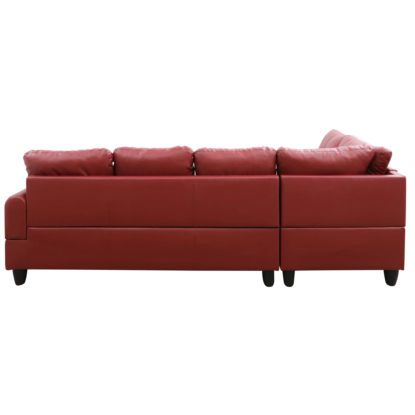 NicBex Leather 97" L Shaped Couch Sectional Couches for Living Room, 2-Piece Modular Sofa with Movable Chaise & Deep Seat for Apartment, Bedroom, Office, Red