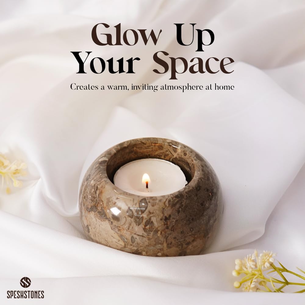 SPESHSTONES Marble Tealight Candle Holder 3 Inch Mini Votive Candle Holders for Table Centerpieces, Room Decor- Decorative Candles Holders for Wedding Gifts