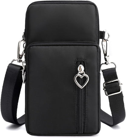 JANKS Small Crossbody Bag for Women - Mini Phone Purses with Crossbody Strap and Wallet - Nylon Arm Bag
