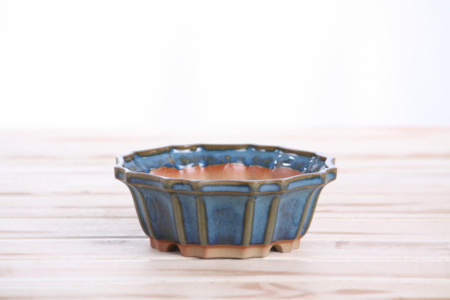 Willow Bonsai Ceramics Flower Design Bonsai Pot 5 Inch – Elegant Ceramic Bonsai & Succulent Planter, High‑Fired Frost‑Proof Stoneware with Drainage & Wiring Holes, Handmade in USA (Peacock 2025)
