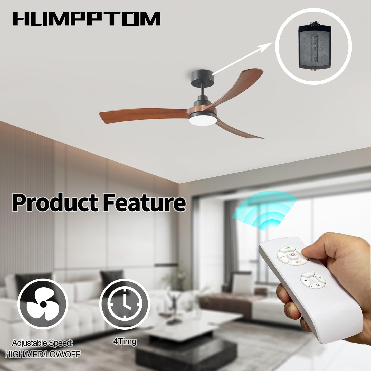 Universal Smart WiFi Ceiling Fan Remote Control Kit, Compatible with Alexa, Google Assistant and Smart Life App, No Hub Required DIMMER