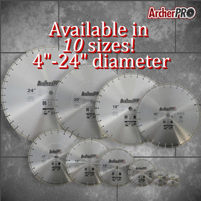 Archer Pro 20" in. General Purpose Diamond Saw Blades for Fast Cutting Concrete, Stone, Masonry, Pavers, Bricks, Blocks