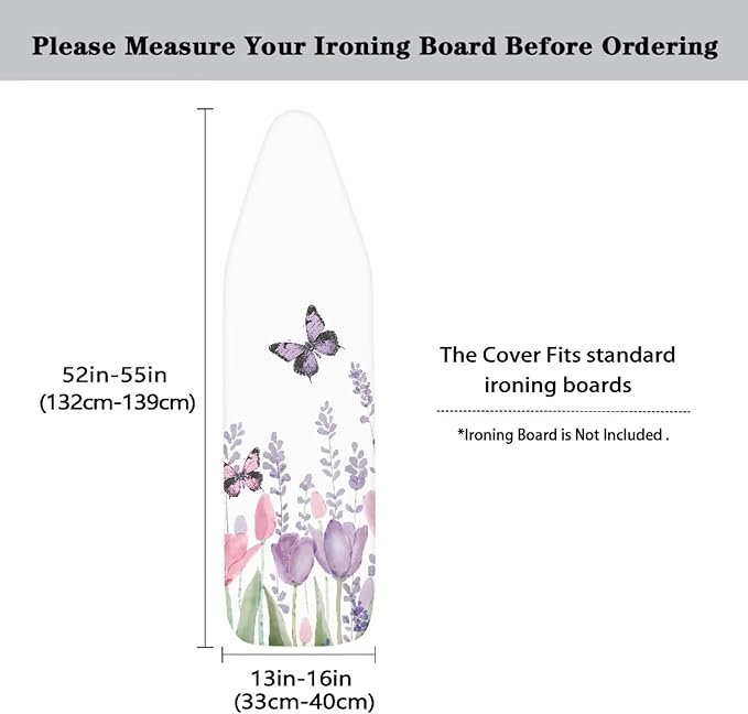 Butterfly Leaves Ironing Board Cover and Pad，Non Stick Resist Scorching and