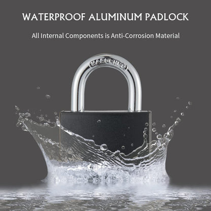 CINCINNO Covered Aluminum Padlock with Key, 8 Pack 1-9/16" Padlocks with Same Key，Key Lock for Outdoors