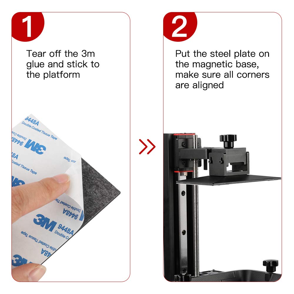 2 Pack Resin 3D Printer Flex Building Plate, Spring Steel Flexible Plate and Magnetic Base Platform for Mars 4/Mars 4 Ultra/Mars 5/Mars 5 Ultra 160x96mm
