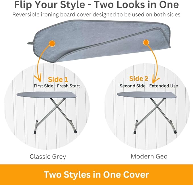 SAVUK Ironing Board Cover and Pad Dual Side X2 Lifetime Double Using Heavy Duty