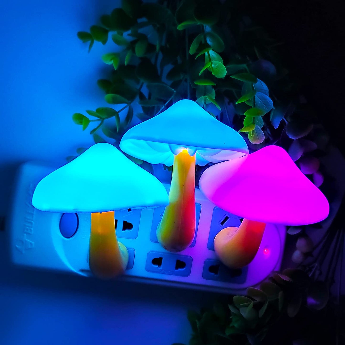 AUSAYE Sensor LED Night Light Plug in Wall Lamp, Energy Saving NightLight Cute Mushroom Night Lights for Adults Kids Bedroom,Bathroom,Toilet, Stairs, Kitchen,Hallway Corridor Warm White