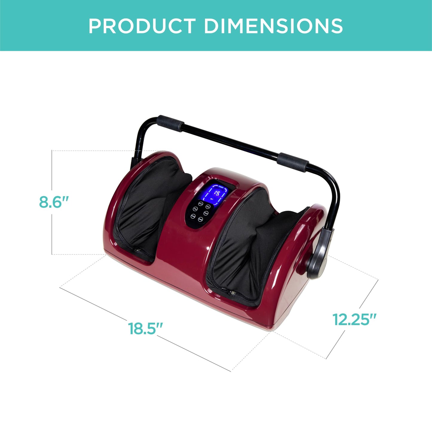 Best Choice Products Heated Shiatsu Foot Massager for Pain Relief, Plantar Fasciitis, Neuropathy, Blood Circulation w/Compact Design - Burgundy