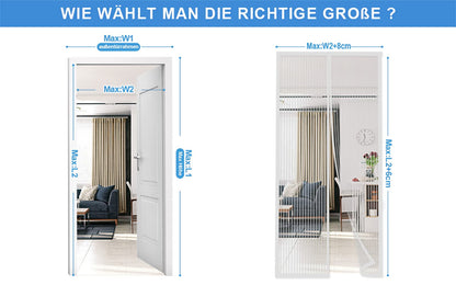DIKER Fly Screens Doors Nets Patio Curtain Insect Mesh for Keeping Out Flies & Bug, Flyscreen French Doors, Mosquito Double Door Magnetic ScreenFly Doors(80x200cm, White)