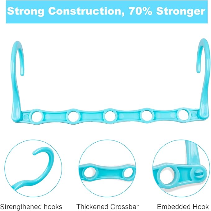 DUCOO 10 PCS Space Saving Hangers, 5-Hole Magic Hangers