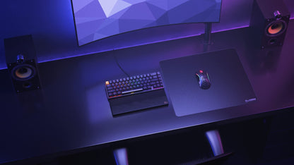 Glorious XL Gaming Mouse Mat - Large Black Cloth Mousepad, Stitched Edges | 16x18