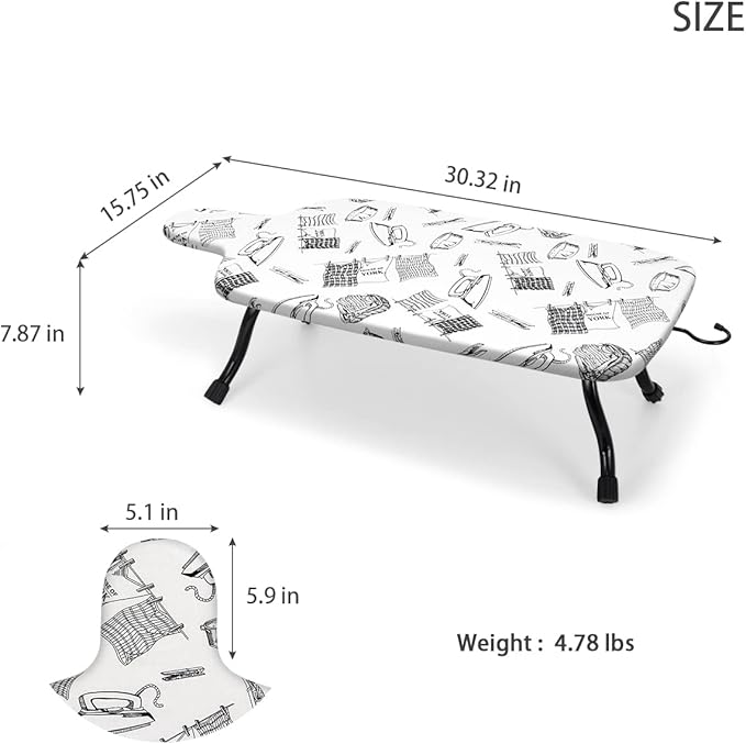 Duwee 15"x30" Table Top Ironing Board Extra Wide