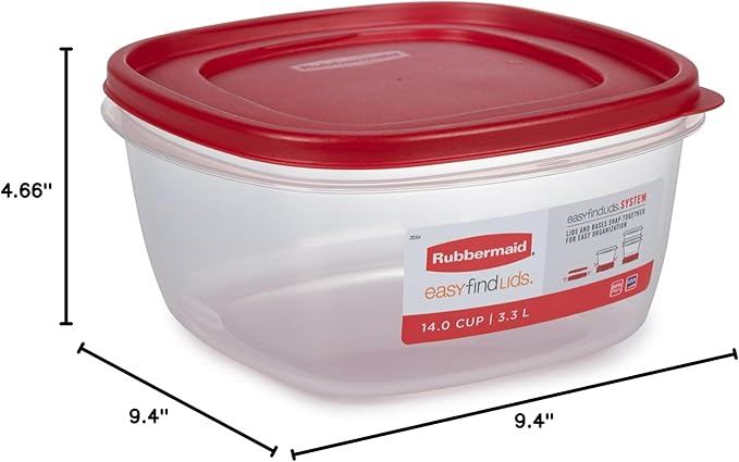 Rubbermaid Easy Find Lids Food Storage Container, 14 Cup