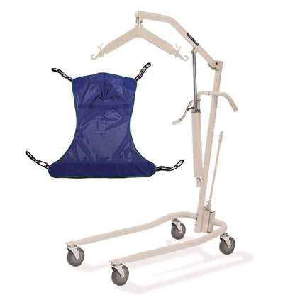 Invacare Painted Hydraulic Lift with Full Body R111 (Large) Mesh Sling | 450 lbs. weight capacity | 9805P model