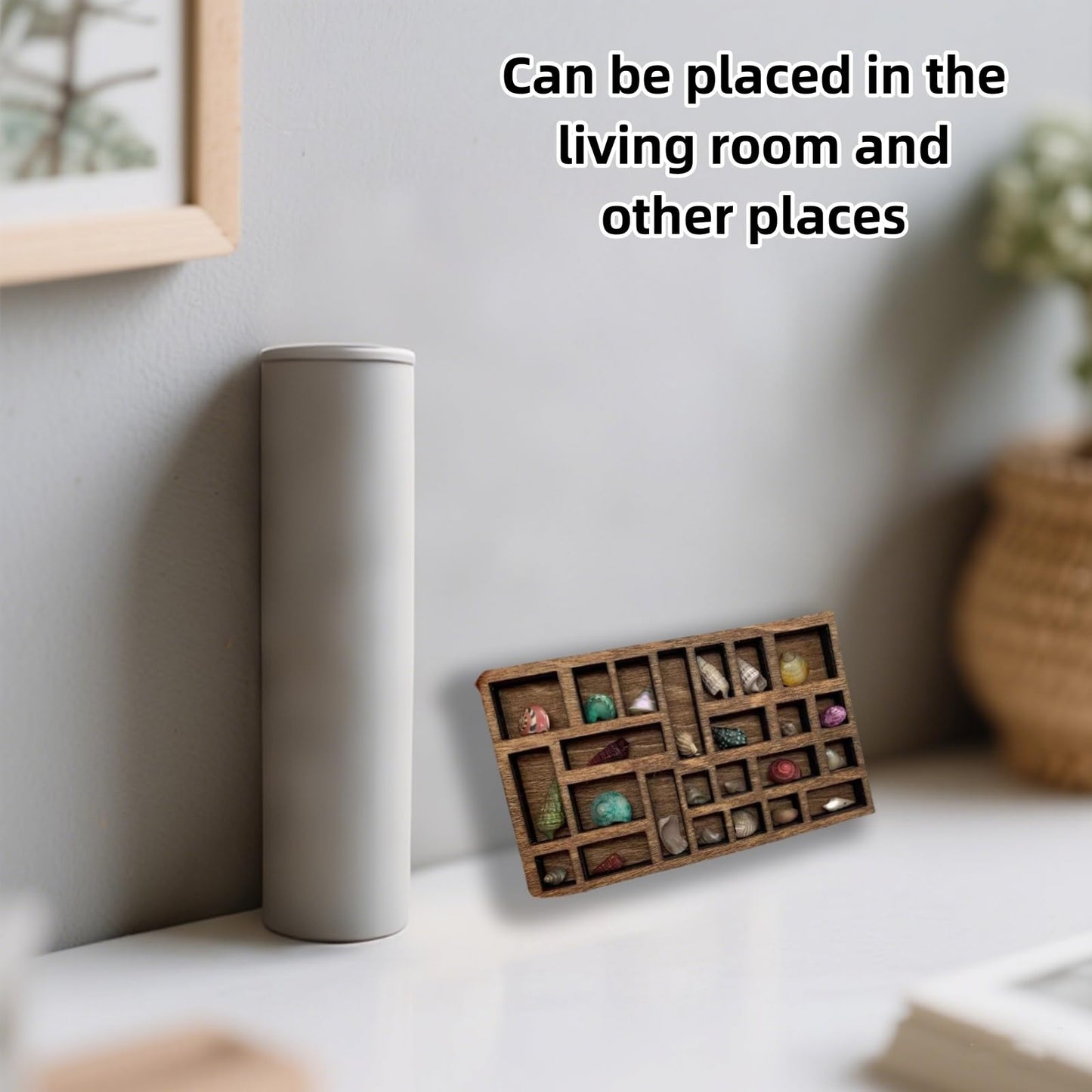 Fyazgop 1 PCS Miniature Wooden Trinket Shelf Wooden Display Shelf for Rocks Collectibles and Wall Decor
