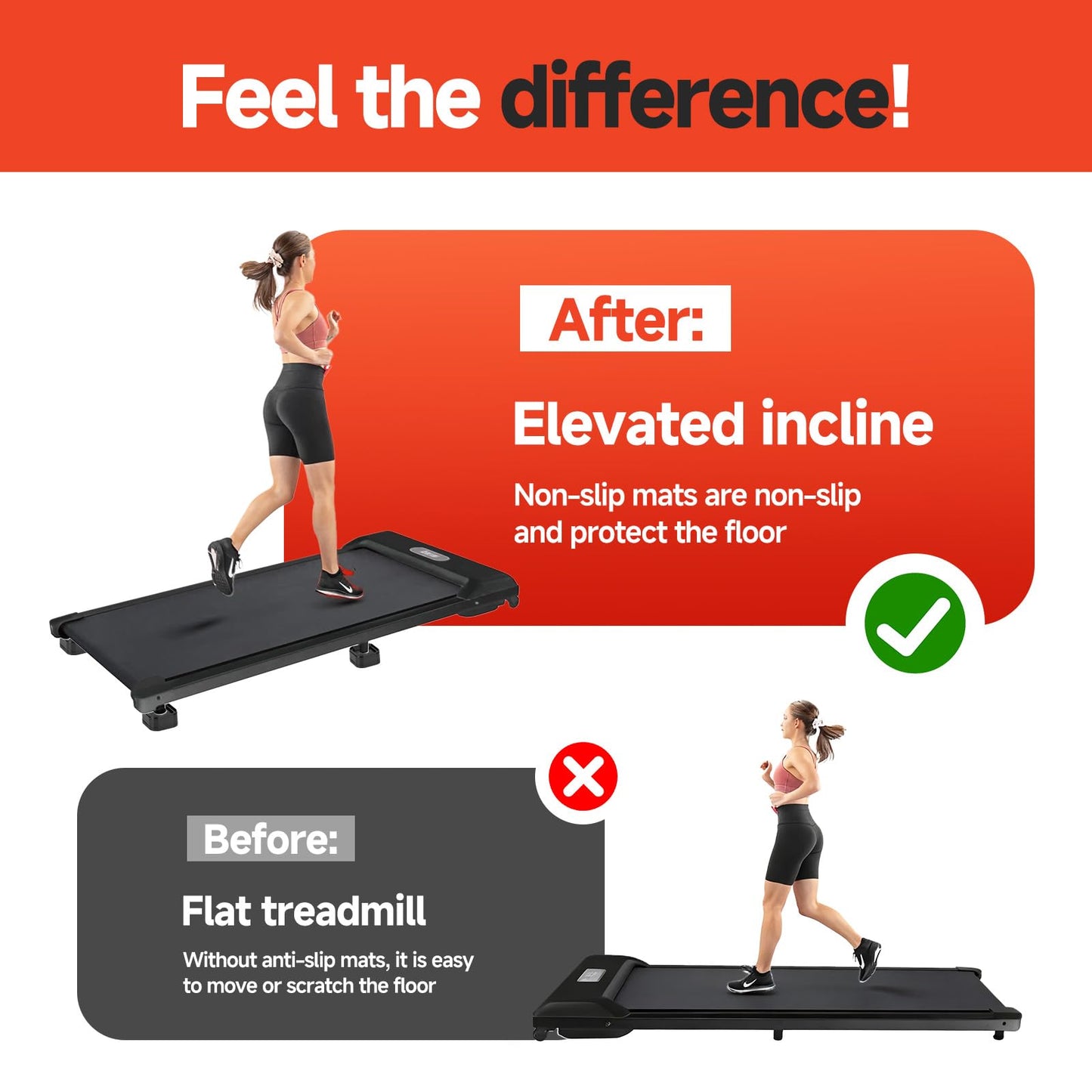 Piszvbej 8-Pack Treadmill Incline Riser Blocks, Stackable Treadmill Riser Incline Blocks, Adjustable Height Block for Leveling and Uphill Workout, Non-Slip Durable Support Blocks, for Home and Gym