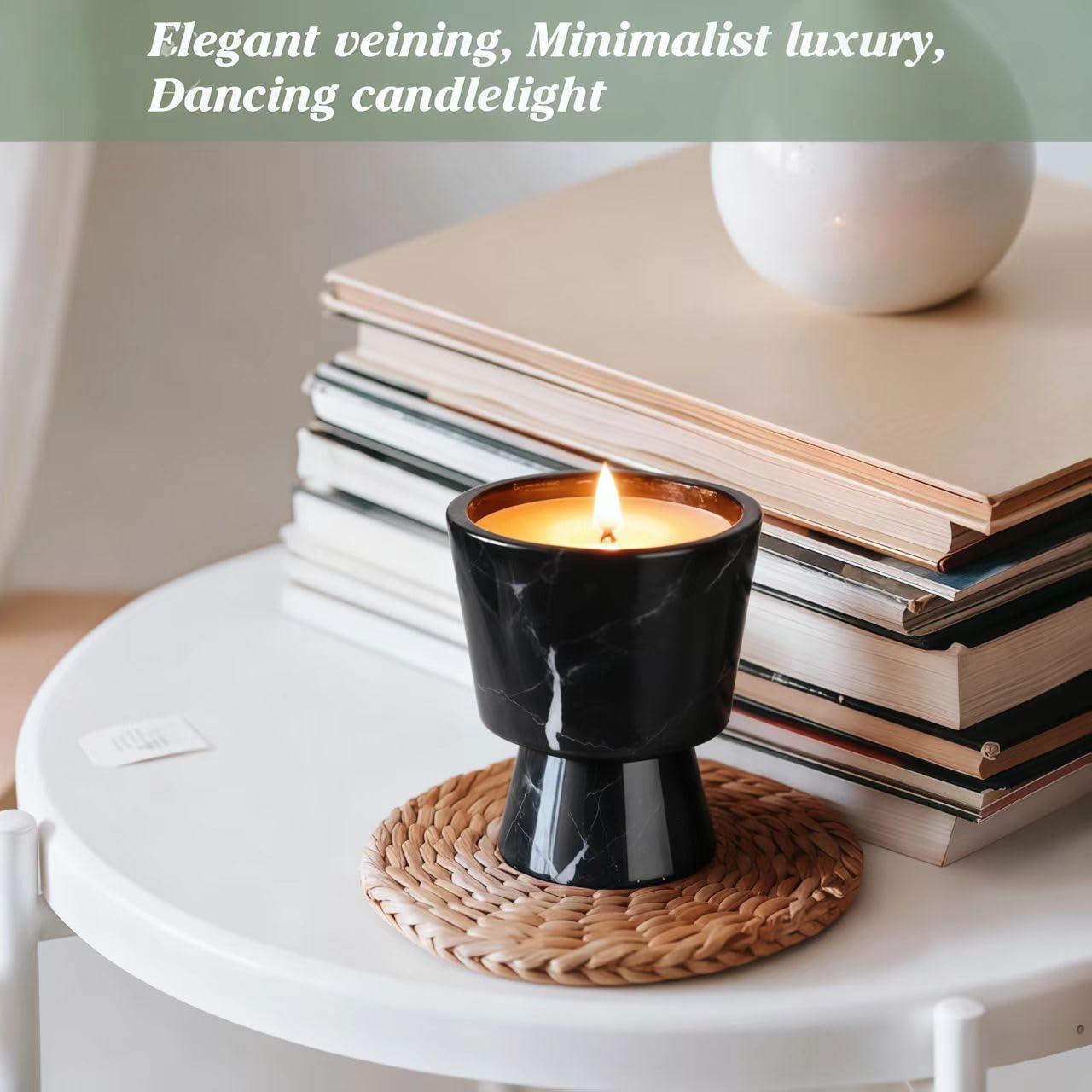 Story of Stone Marble Candle Holder | Soy Wax | Non-Toxic | Reusable Stone Jar |Votive Candle|Tealight Candle Holder|Distinctive Gift.Natural Aromatherapy for Women & Men