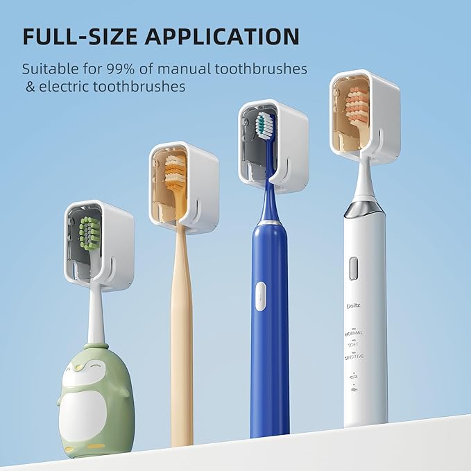 Travel Toothbrush Head Cover 2PCS, Electric Toothbrush Covers Caps, Ventilated