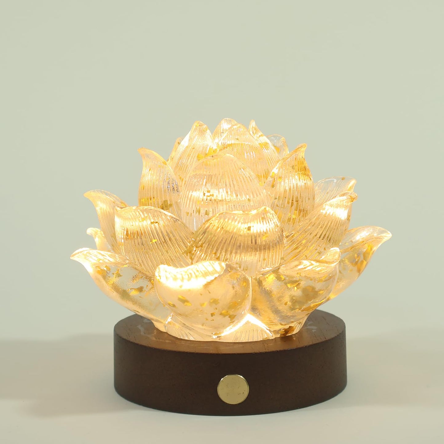 YeseeYe Lotus Statue with Light - Lotus Lamp Nightlight Tabletop Home Decoration Figurine for Living Room Office Shelves Coffee Table Desk Decor Sculpture