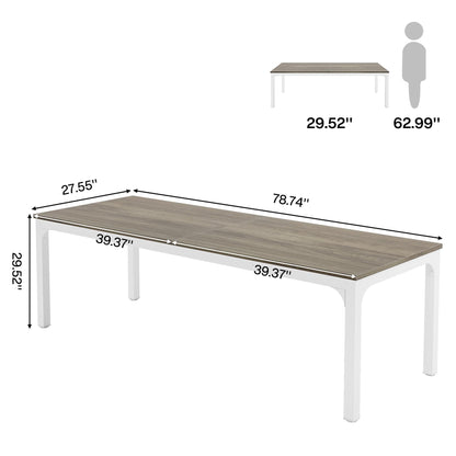 Tribesigns 78.7 Inches Extra Long Computer Desk 2 Person Desk, Double Long Desk, Workstaion for Home Office, Oak+White