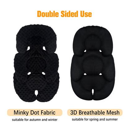 KAKIBLIN Infant Car Seat Insert,Baby Carseat Head & Body Support for Newborn, 2-in-1 Reversible Car Seat Cushion, Soft Stroller Cushion Insert for Bouncer, Strollers, Swing