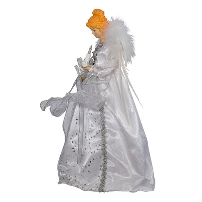 Kurt Adler 14" 10-Light White and Silver Angel Treetop