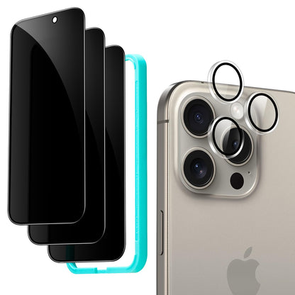 ESR 3 Pack for iPhone 15 Pro Max Screen Protector, [9H Hardness] [Military Grade Shatterproof] Full Coverage Tempered Glass Film with Easy Installation Tool, HD Clear, Scratch Resistant