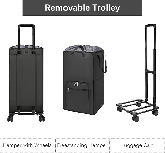 Bukere Extra Large Rolling Laundry Basket
