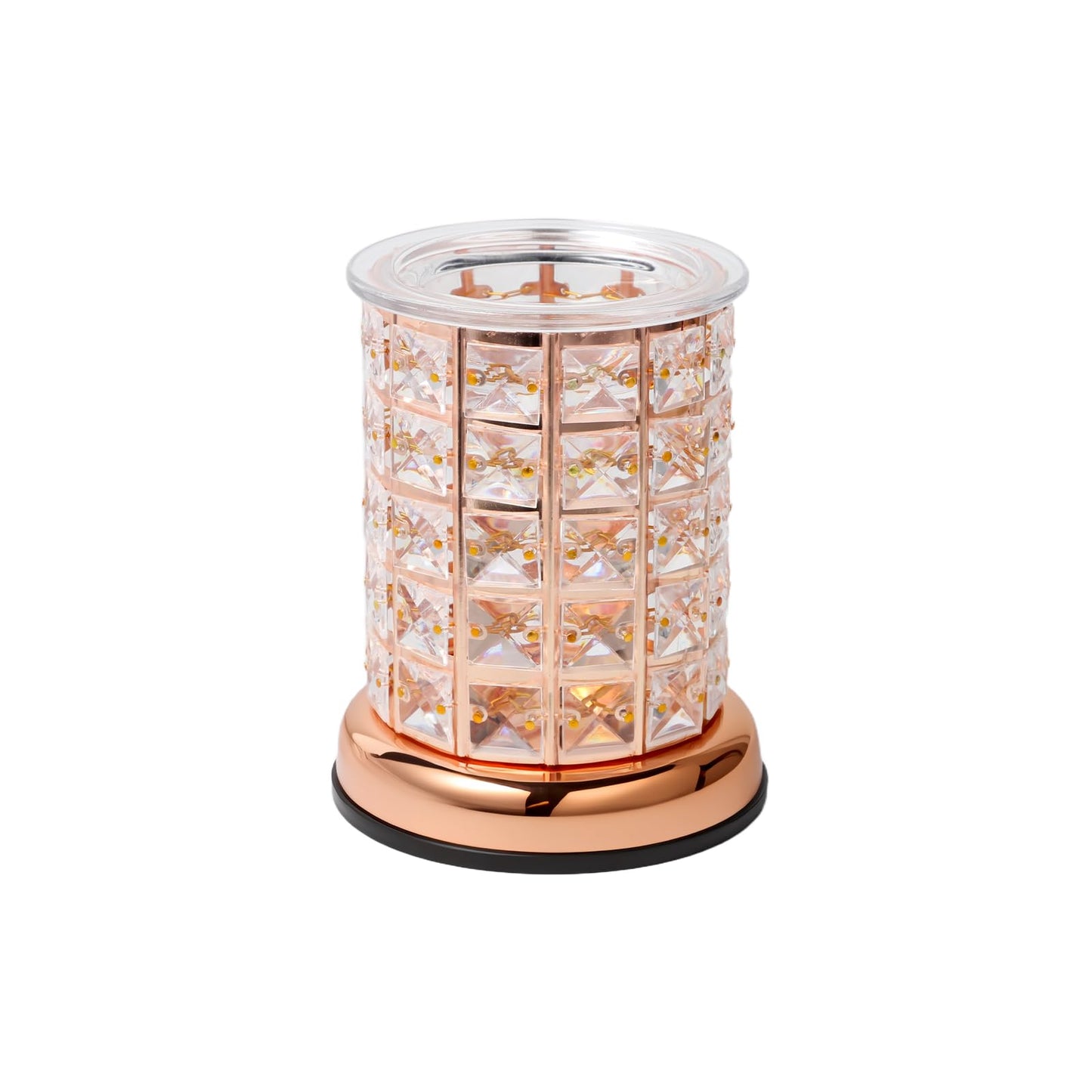 TTJ Crystal Wax Melt Warmer Lamp, Electric Candle Warmer with Rose Gold Base, Decorative Fragrance Oil Burner for Home Bedroom Living Room Office, Flameless Aromatherapy Wax Warmer Night Light Gold