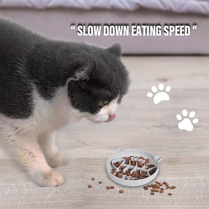 Slowpaw Silicone Cat Slow Feeder,Slow Feeder Cat Bowl Wet Food with Suction Cups，Puzzle Feeder Cat,Cat Interactive Toys,Effectively Reduce Overeating in Kitty (Gray, 1 Cup)