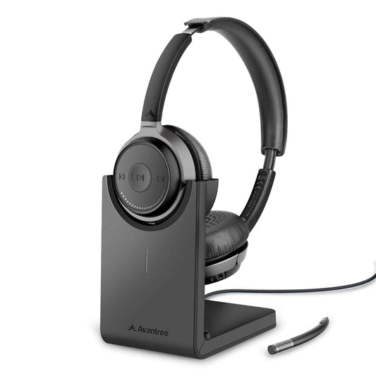 Avantree Bluetooth 5.0 Headset with Microphone for Computer PC Laptop, aptX HD Music Sound, Low Latency Wireless Headphones with Boom Mic for Remote Work Home Office, Skype, Calls, TV - Alto Clair