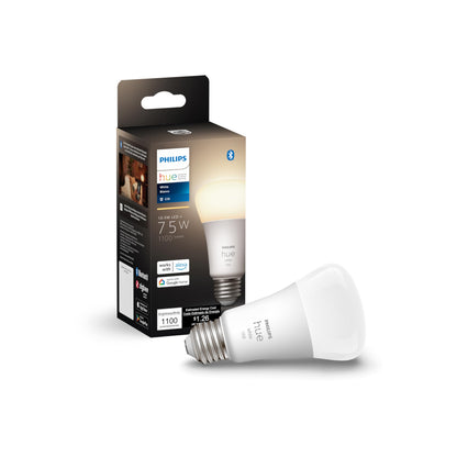 Philips Hue Smart 75W A19 LED Bulb - Soft Warm White Light - 2 Pack - 1100LM - E26 - Indoor - Control with Hue App - Works with Alexa, Google Assistant and Apple Homekit