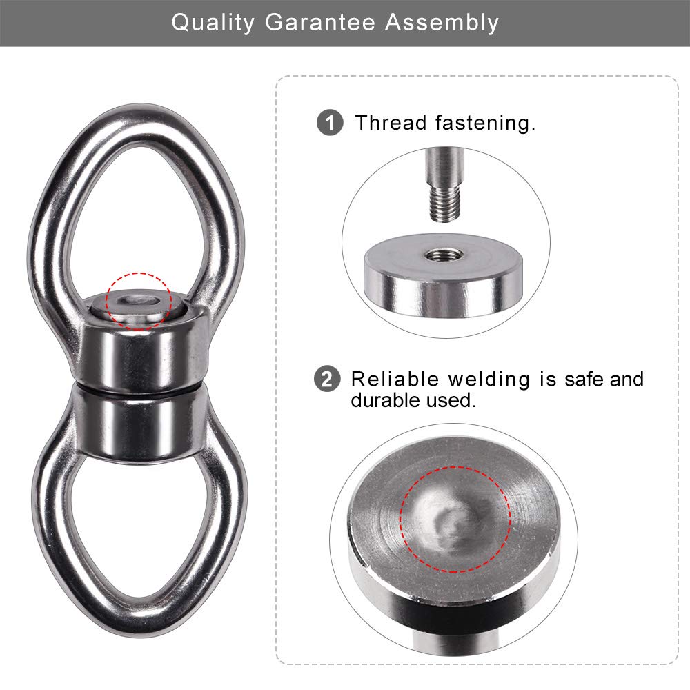 SELEWARE Silent Bearing Swing Swivel with 2 Carabiners, 360° Rotational Device Hanging Accessory for Tree Swing, Hammock Chair, Yoga,1200LB Capacity