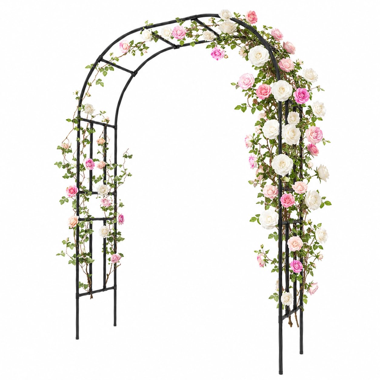 Carotex Garden Arch, 94.5’’x59.1’’ Arbor Trellis, Garden Arch Trellis for Climbing Plants Outdoor, Arbor for Flower, Climbing Vine Vegetable, Fruit and Lawn(Black)