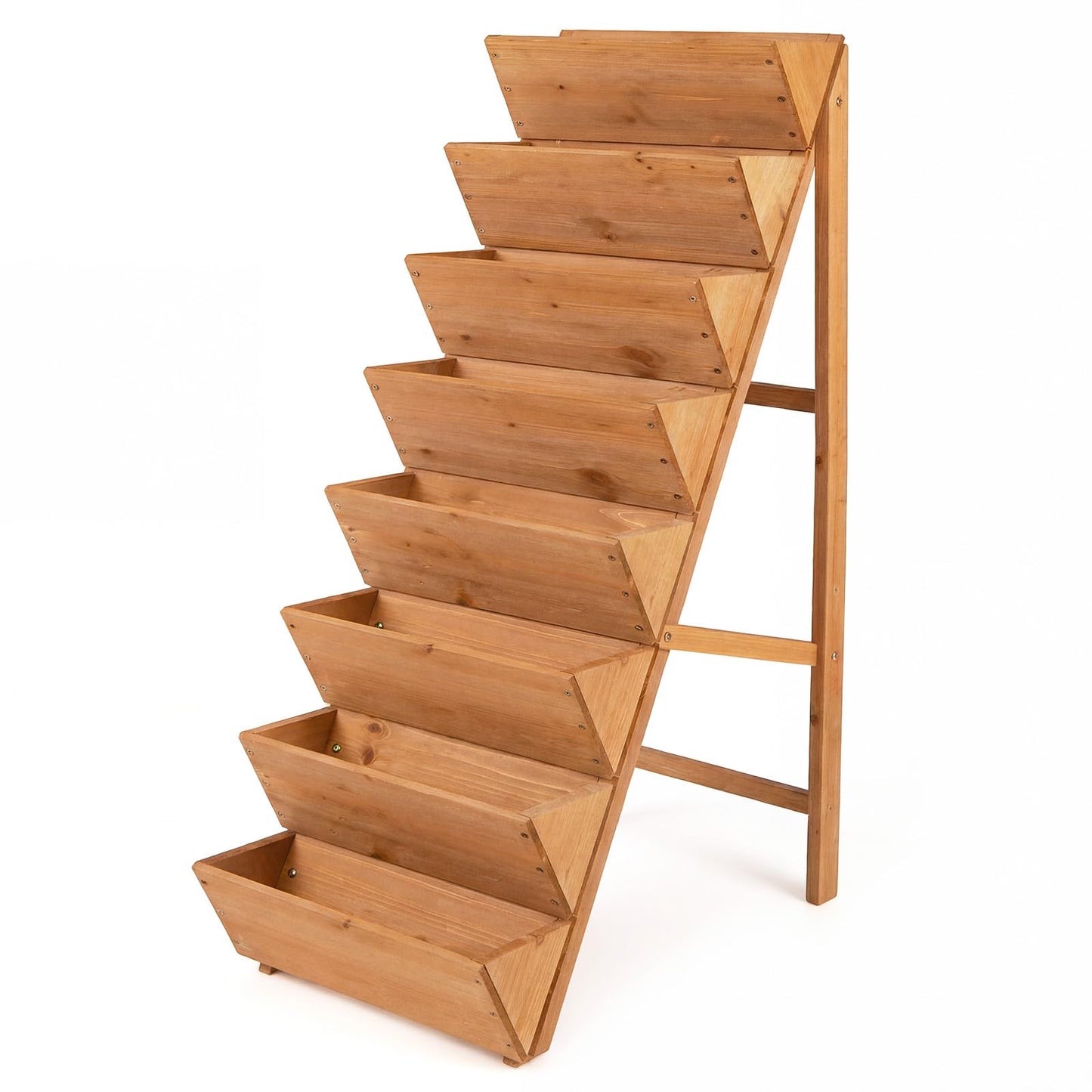 Giantex 8-Tier Wooden Vertical Raised Garden Bed, Freestanding Plant Stand with Legs for Herbs Vegetables Fruits, Indoor Outdoor Tiered Wood Planter Box Flower Rack for Patio, Balcony & Yard