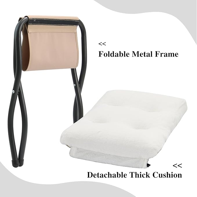 15" Folding Ottoman, Foldable Footrest Stool, Small Foot Stool