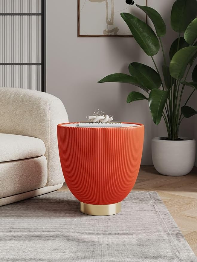 Manhattan Comfort Anderson Modern 18" Round End Table 2.0 | Ceramic Marble